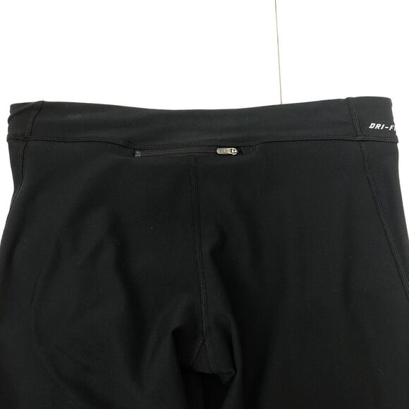 Nike Pants Womens Large Black Dri-FIT Running Leggings Zip Ankle Compression - Picture 4 of 16
